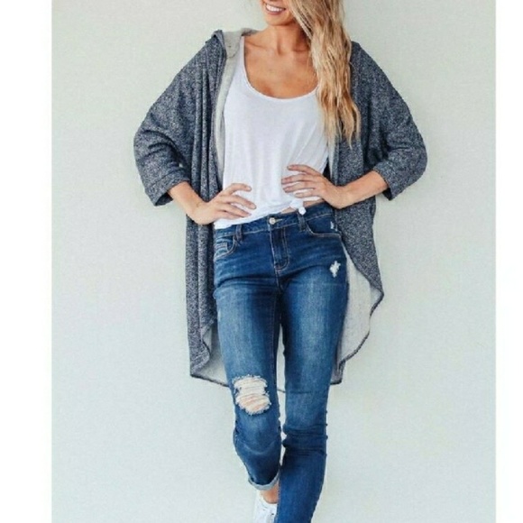 🔥CLOSET CLEAROUT!🔥FRENCH TERRY HOODED CARDI - Picture 1 of 7